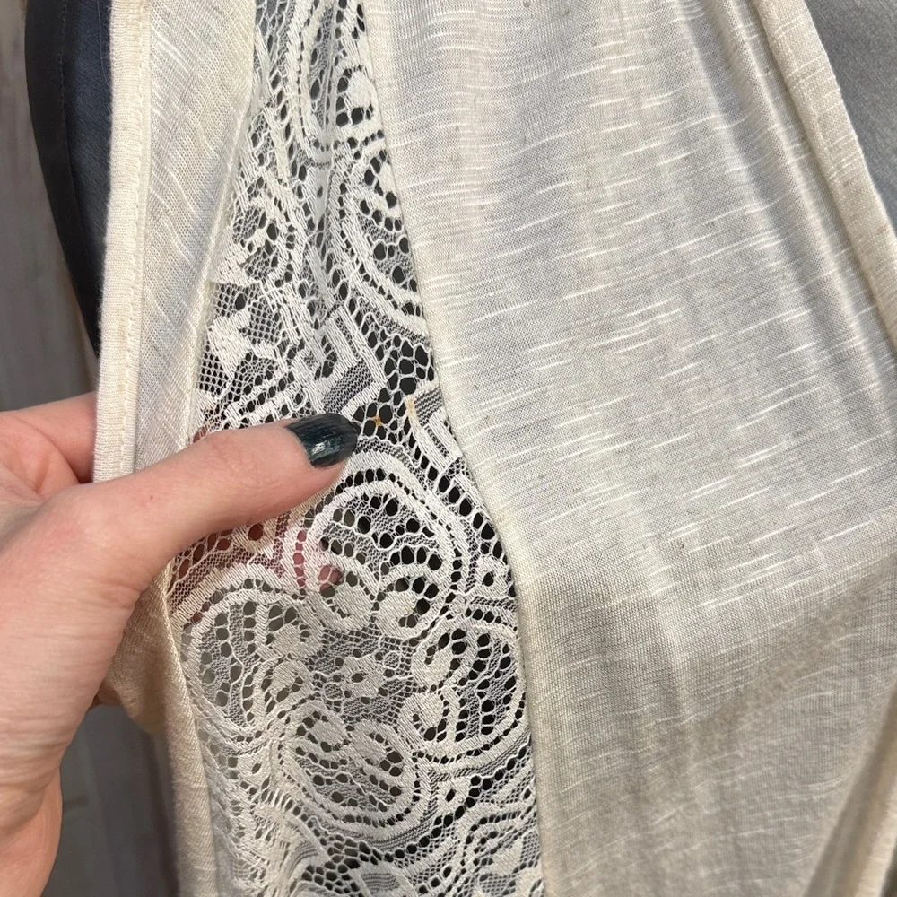 AB Studio Ivory Lace Detail Top